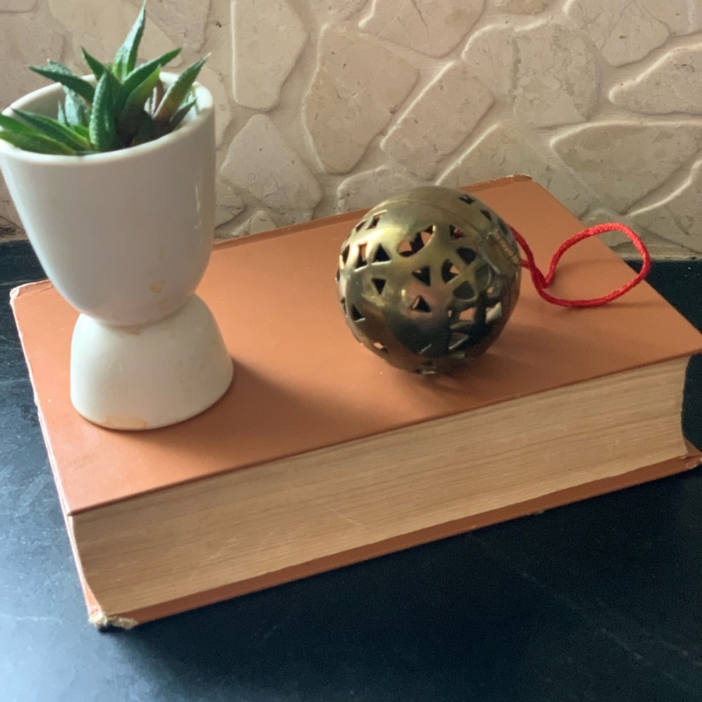 VINTAGE | Brass Cut Work Decorative Latched Ball | Hanging Ornament